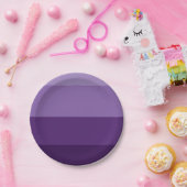 Assiettes En Carton Fête aux rayures violettes foncées et claires (Fête)