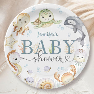 Assiettes En Carton Fête bébé sous l'océan Fête bébé garçon ou fille n
