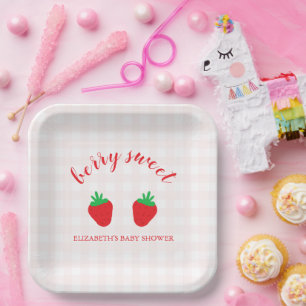 Assiettes En Carton Fête bébé ultra sucrée aux fraises