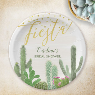 Assiettes En Carton Fête Cactus Taco À Propos d'Amour Réception de Mar