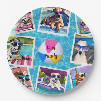 Assiettes En Carton Fête Canine Piscine