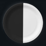Assiettes En Carton Fête chic de la moitié d'anniversaire noir et blan<br><div class="desc">Personnaliser pour n'importe quel événement.</div>