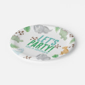 Assiettes En Carton Fête comme dinosaure, dinosaure anniversaire Plaqu (Angle)