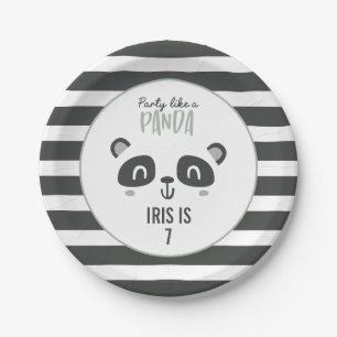 Assiettes En Carton Fête comme un panda coloré anniversaire lumineux