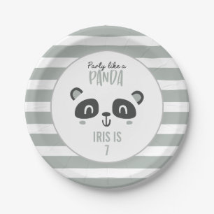 Assiettes En Carton Fête comme un panda coloré anniversaire lumineux