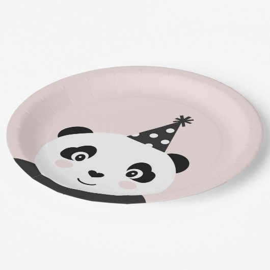 Assiettes En Carton Fête Comme Une Plaque De Panda (Angle)