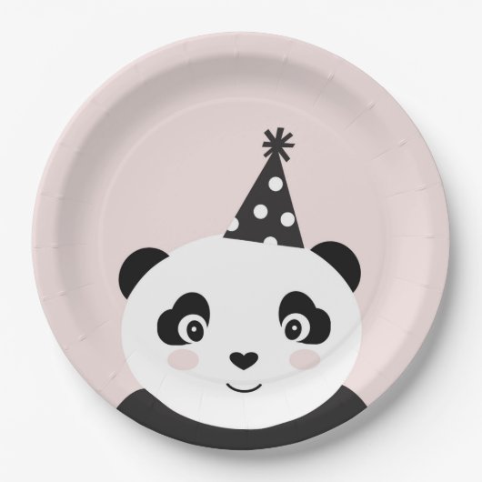 Assiettes En Carton Fête Comme Une Plaque De Panda (Devant)