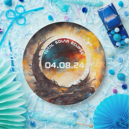 Assiettes En Carton Fête d'affichage Éclipse solaire (Fête)