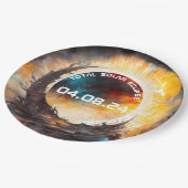 Assiettes En Carton Fête d'affichage Éclipse solaire (Angle)