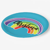 Assiettes En Carton Fête d'anniversaire à l'arc-en-ciel lumineux (Angle)