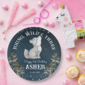 Assiettes En Carton Fête d'anniversaire à thème de petit loup monogram (Fête)