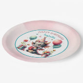 Assiettes En Carton Fête d'anniversaire à thème du dragon de fille (Angle)