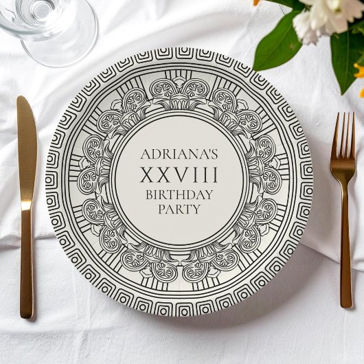 Assiettes En Carton Fête d'anniversaire à thème Grèce antique ou Rome