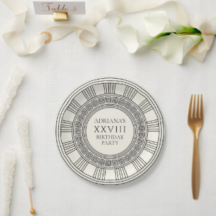 Assiettes En Carton Fête d'anniversaire à thème Grèce antique ou Rome