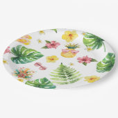 Assiettes En Carton Fête d'anniversaire Aloha Luau Tropical (Angle)