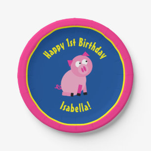 Assiettes En Carton Fête d'anniversaire animale de plaques à papier