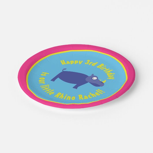 Assiettes En Carton Fête d'anniversaire animale de plaques à papier de (Angle)