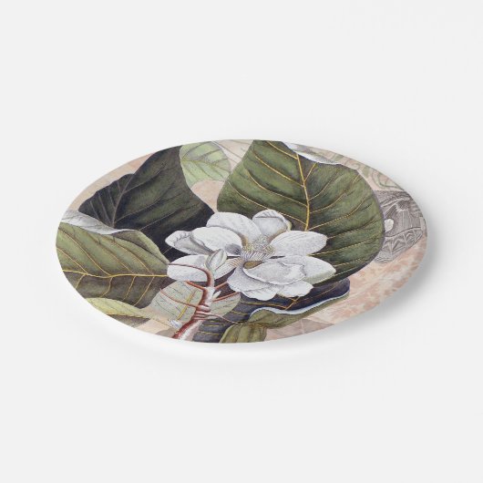 Assiettes En Carton Fête d'anniversaire au jardin sudiste aux magnolia (Angle)