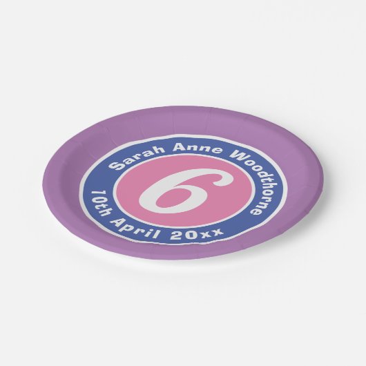 Assiettes En Carton Fête d'anniversaire avec âge (Angle)