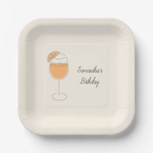 Assiettes En Carton Fête d'anniversaire avec cocktail Spritz pétillant