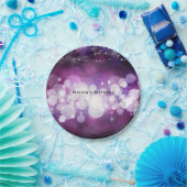 Assiettes En Carton Fête d'anniversaire avec éclat violet (Fête)