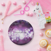 Assiettes En Carton Fête d'anniversaire avec éclat violet (Fête)