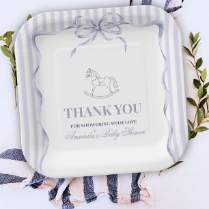 Assiettes En Carton Fête d'anniversaire bébé garçon Cheval à bascule B