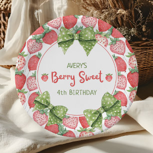 Assiettes En Carton Fête d'anniversaire Berry Sweet 4 fraises 