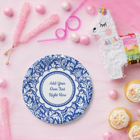 Assiettes En Carton Fête d'anniversaire blanche bleue faite sur (Fête)