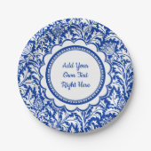 Assiettes En Carton Fête d'anniversaire blanche bleue faite sur (Devant)