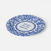 Assiettes En Carton Fête d'anniversaire blanche bleue faite sur (Angle)