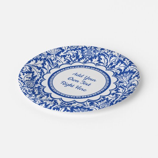 Assiettes En Carton Fête d'anniversaire blanche bleue faite sur (Angle)