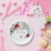 Assiettes En Carton Fête d'anniversaire | Bouquet de pivoine rouge vib (Fête)