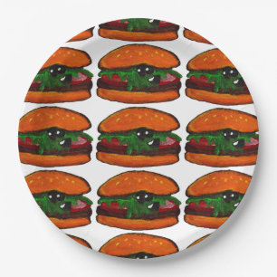 Assiettes En Carton Fête d'anniversaire Burger