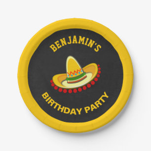Assiettes En Carton Fête d'anniversaire Chapeau mexicain Fiesta mexica