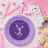 Assiettes En Carton Fête d'Anniversaire Cheerleader Étincelle violette (Fête)