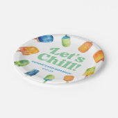 Assiettes En Carton Fête d'anniversaire Chill Blue Retro Popsicle (Angle)
