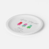 Assiettes En Carton Fête d'anniversaire Chill Colorful Popsicles (Angle)