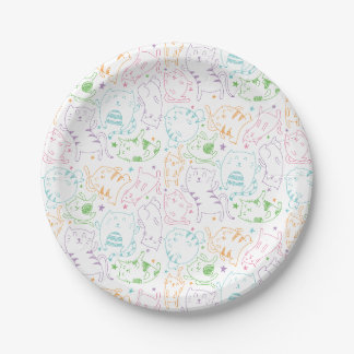Assiettes En Carton Fête d'anniversaire colorée de bande dessinée de