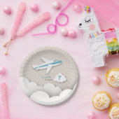 Assiettes En Carton Fête d'anniversaire d'avion - bleu (Fête)