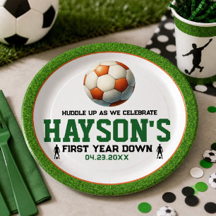 Assiettes En Carton Fête d'anniversaire de 1 an de football