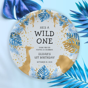 Assiettes En Carton Fête d'anniversaire de 1 an pour garçons sur le th