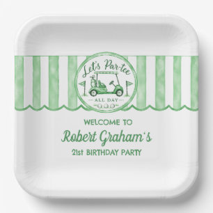 Assiettes En Carton Fête d'anniversaire de 21 ans thème golf Let's Par