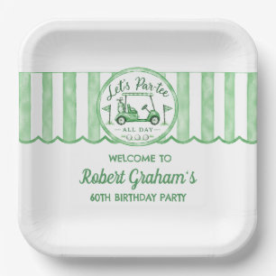 Assiettes En Carton Fête d'anniversaire de 60 ans thème golf Let's Par