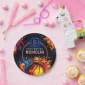 Assiettes En Carton Fête d'anniversaire de basket-ball (Fête)