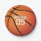 Assiettes En Carton Fête d'anniversaire de basket-ball (Devant)