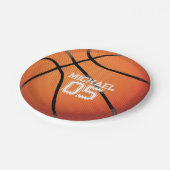 Assiettes En Carton Fête d'anniversaire de basket-ball (Angle)