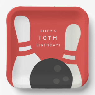 Assiettes En Carton Fête d'anniversaire de bowling pour enfants