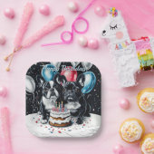 Assiettes En Carton Fête d'anniversaire de Bulldog (Fête)