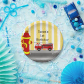 Assiettes En Carton Fête d'anniversaire de camion d'incendie (Fête)